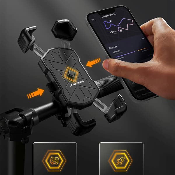 Cykelholder til smartphone på styret - Sort