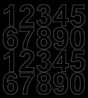 Itseliimautuva numerotarra 5 cm mattamusta