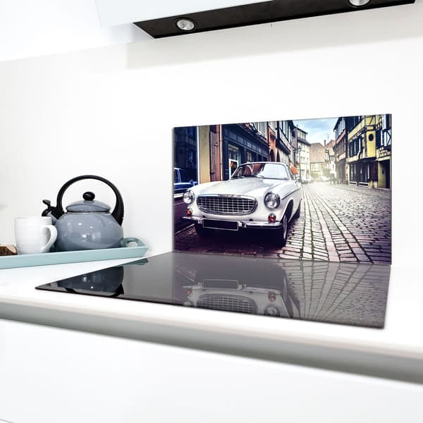 Lasinen suojalevy liedelle 90x52 Auto
