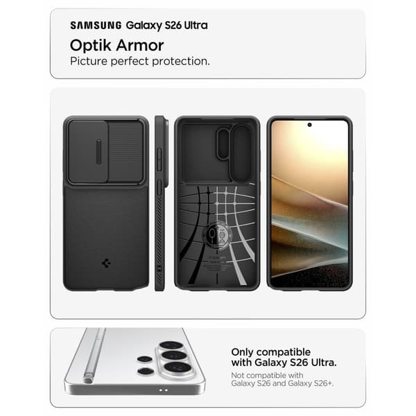 Etui til Samsung Galaxy S26 Ultra Optik Armor - sort