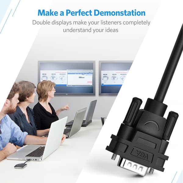 Skærmdeler, Video VGA-adapter - 2x VGA sort