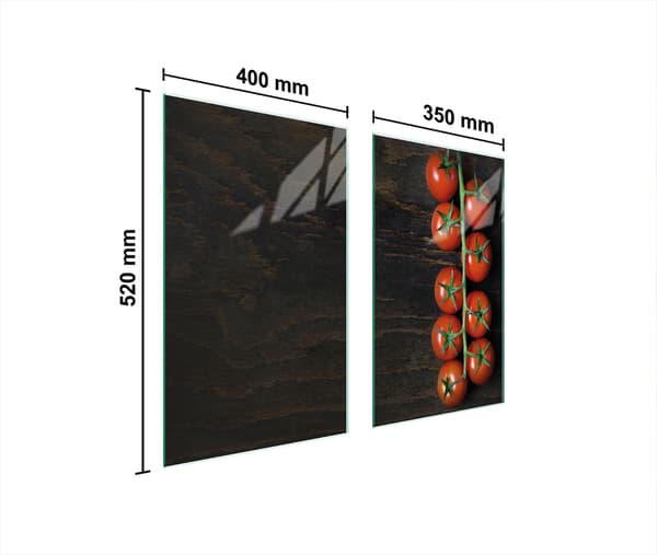 GLASSKYDDSPLÅT FÖR SPIS 75x52 TOMAT