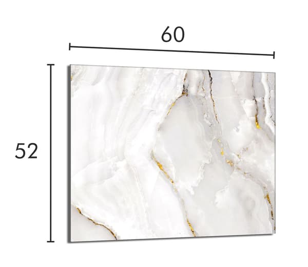 Glasskydd för spishäll 60x52 Marmor