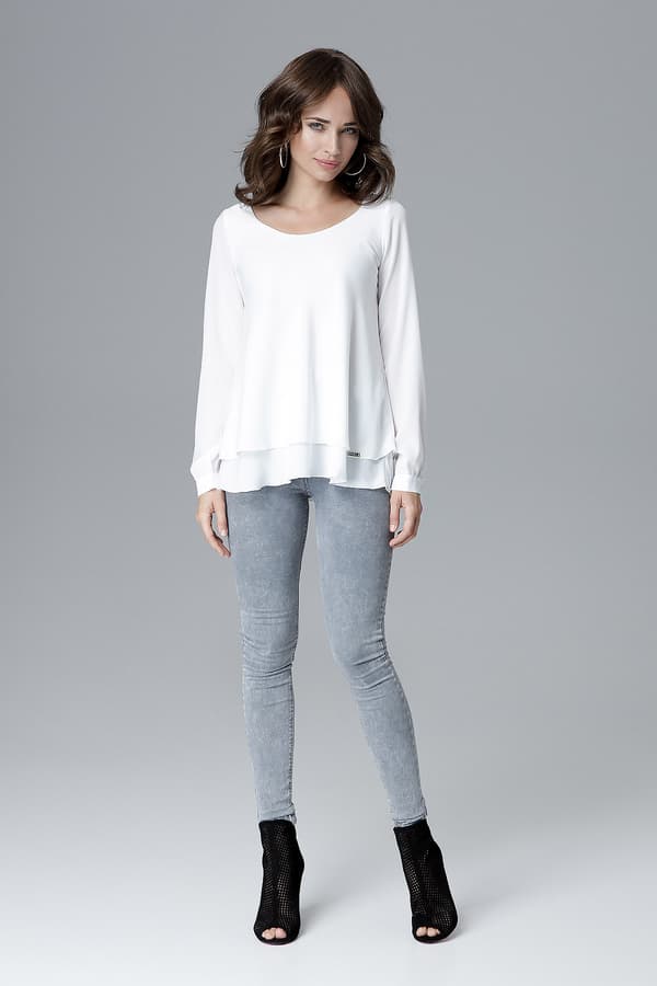 Blus L020 bluse ecru S