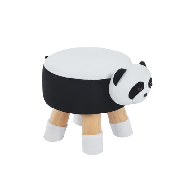 Barnpuff PANDA för barnrum svart och vit Furnitex
