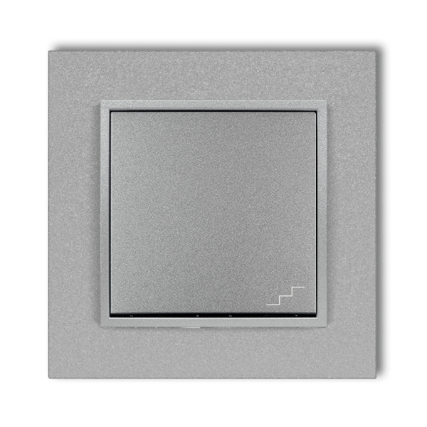 Trappbrytare med ram karlik mini silverfärg