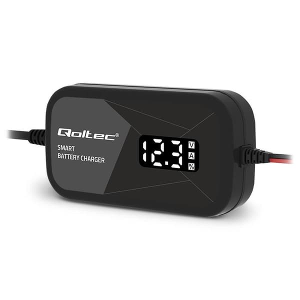 Qoltec Smart mikroprocessoroplader 12V | 2A | AGM GEL batterioplader | LCD