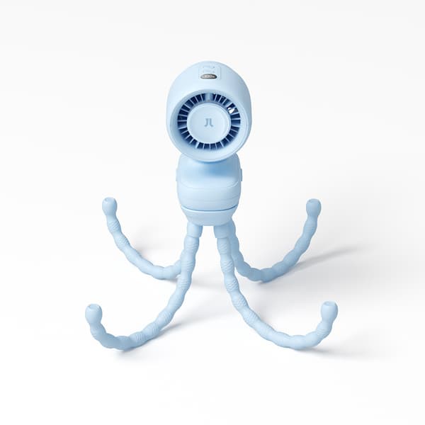 Mini klapvognsventilator med fleksibelt stativ 5000mAh - Blå