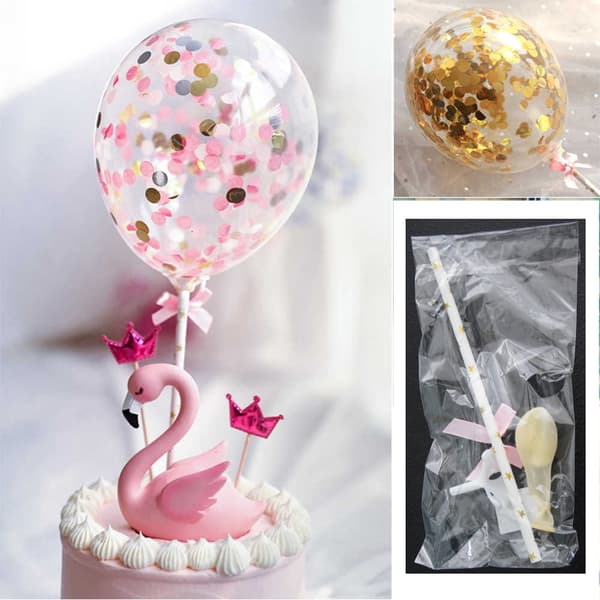 GULD konfetti ballon kagetopper