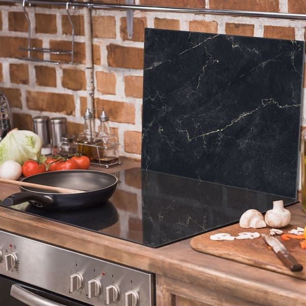 Glasbeskytter til komfur 60x52 Marmor