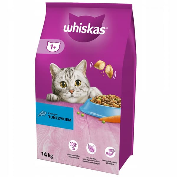 Tørfoder med tun og grøntsager WHISKAS 14kg