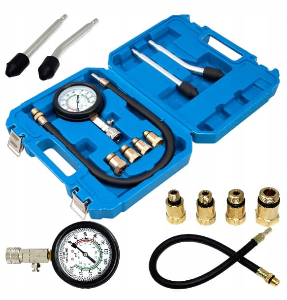 Falon-Tech FT4408 kompressionstrycksmätare, manometer med 8 elektroder.