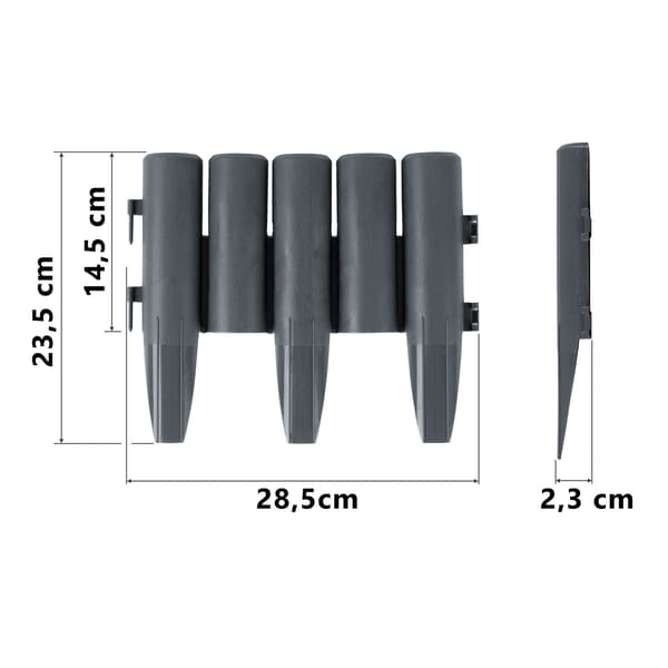Plonos havekant 220 cm PL-961 grå