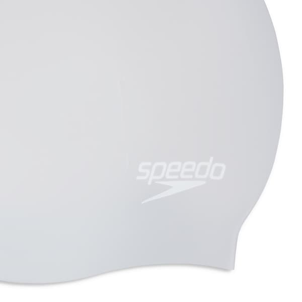 Speedo badmössa med långt hår silver/vit