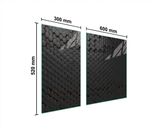GLASBESKYTTELSESPLADE TIL KOMFUR 90x52 SORT