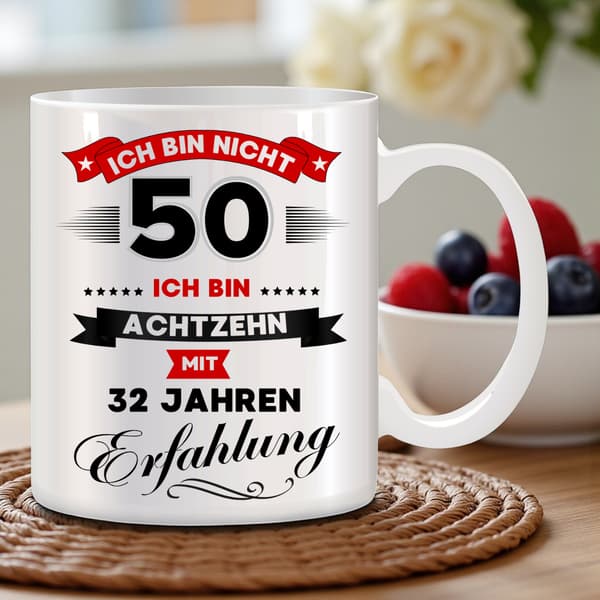 Rolig mugg, 50-årspresent