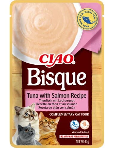 INABA CIAO vådfoder til katte Tyk tun- og laksesuppe 24x40g