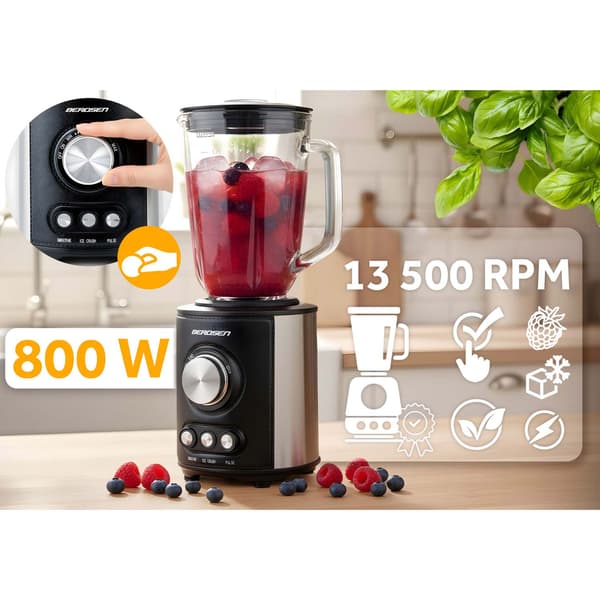 800W BD-751 Berdsen blender med kande, sort