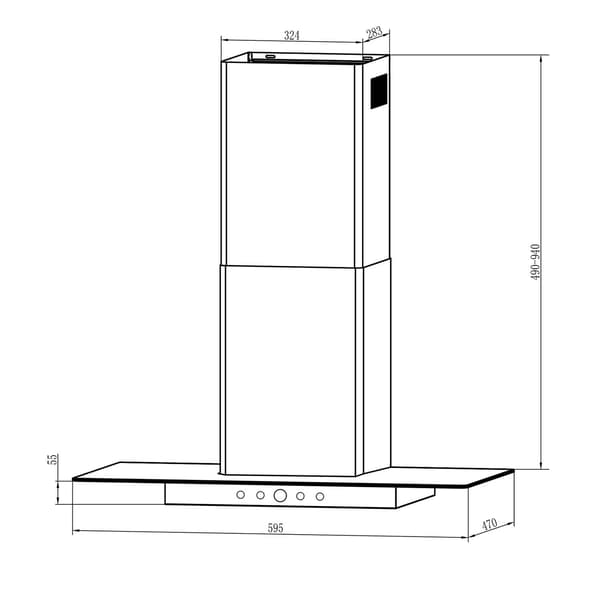 60 cm sort Berdsen BT-217 emhætte