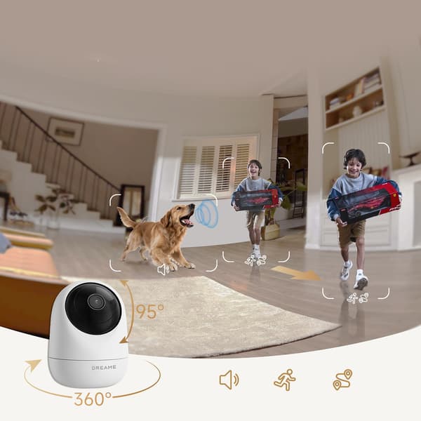 1080p IR Wi-Fi Bluetooth inomhus säkerhetskamera - Vit