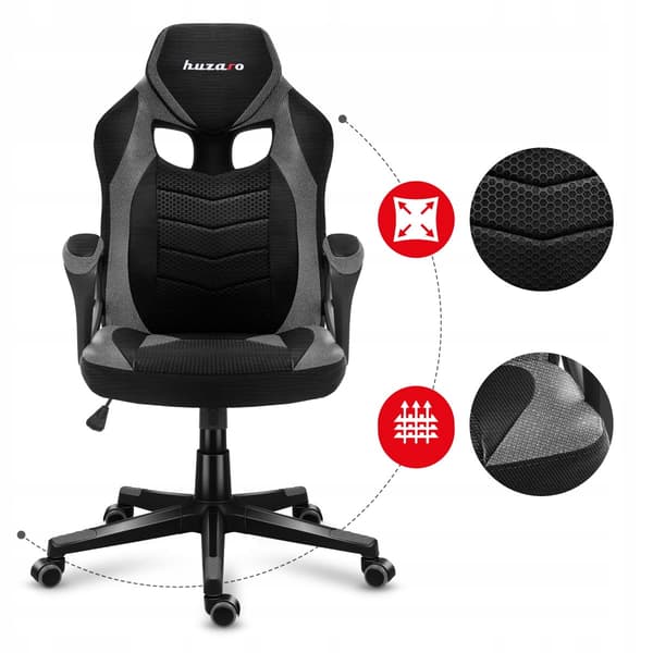 Huzaro Force 2.5 harmaa MESH-pelituoli