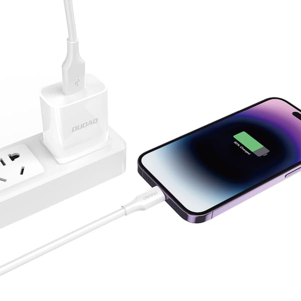 USB-A - iPhone Lightning 6A Kabel 1,2m - Hvid