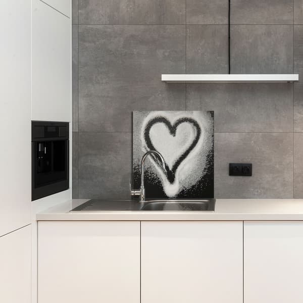 GLASPANEL FÖR KÖK 60x65 Hjärta