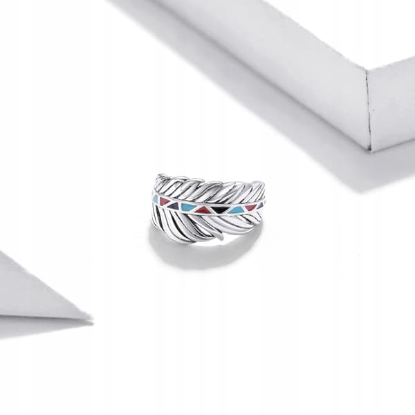 Pendiente de plata con forma de pluma, pendientes de plata 925 Trusky