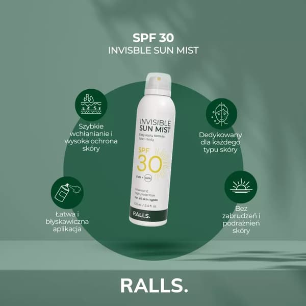 Ralls usynlig solcremespray SPF 30 - 100 ml