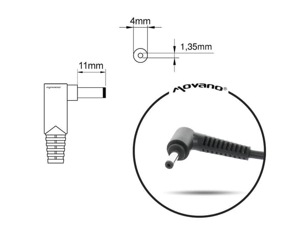 Mitsu 19V 3.42A (4.0x1.35) 65W AC-adapter til Asus bærbar computer