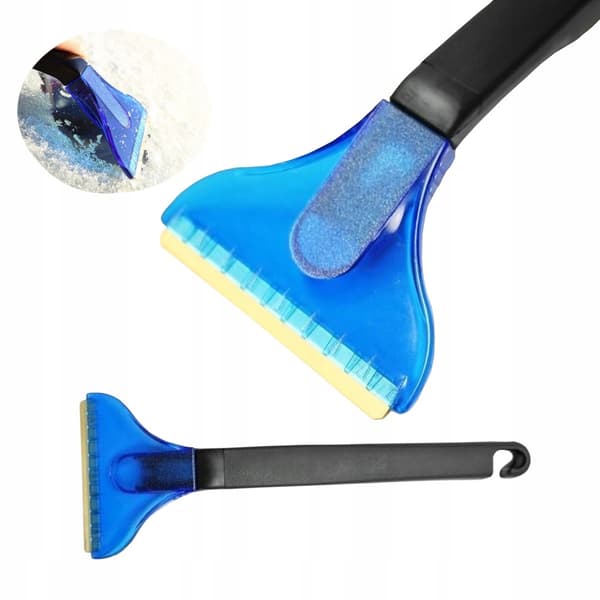 Lång glasskrapa med mässingblad