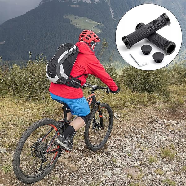 Greb, ROXAR cykelstyrgreb, sort, blå ringe
