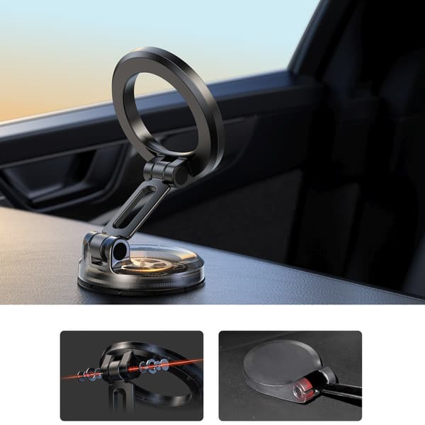 MagSafe Magnetisk Bil Smartphone Holder til Dashboard - Sort