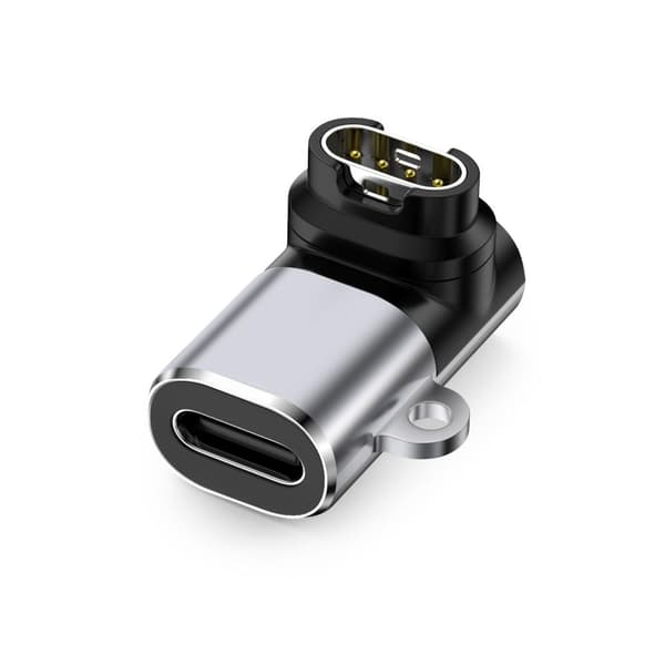 Vinklad USB-C adapter för Garmin-klocka - grå