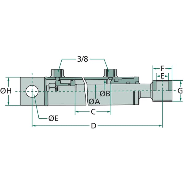 Dubbelverkande hydraulcylinder 50/100/500 granit