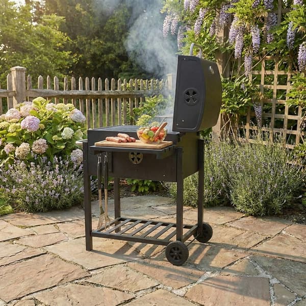 STOR PREMIUM TRÄDGÅRDSGRILL MED LOCK