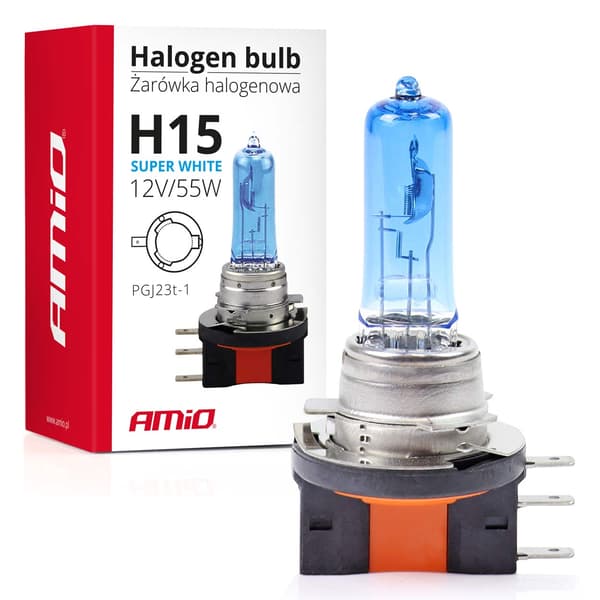Amio H15 halogenlampor 5000K xenon vit