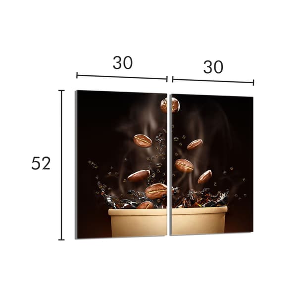 Lasinen suojalevy liedelle 2x30x52 Coffee