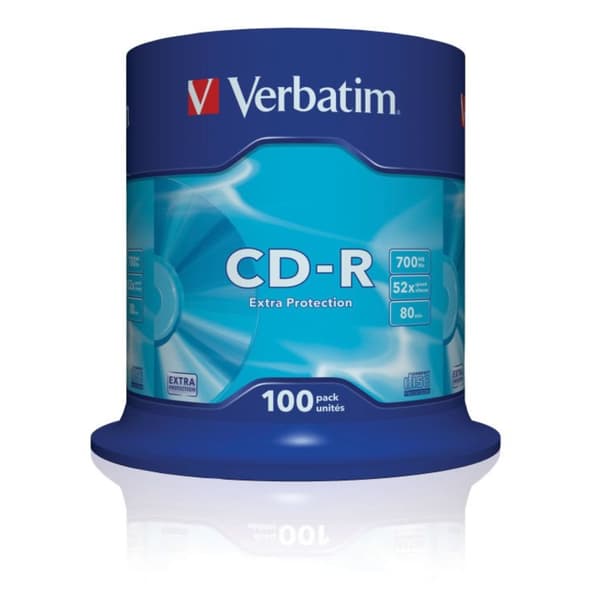 Verbatim 700MB Extra Protection CD-R -levyt (cake 100)