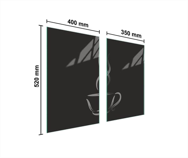 GLASSKYDDSPLÅT FÖR SPIS 75x52 KAFFE