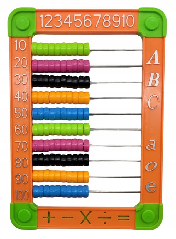 Färgglad farverig læreabacus traditionel stor 23 cm