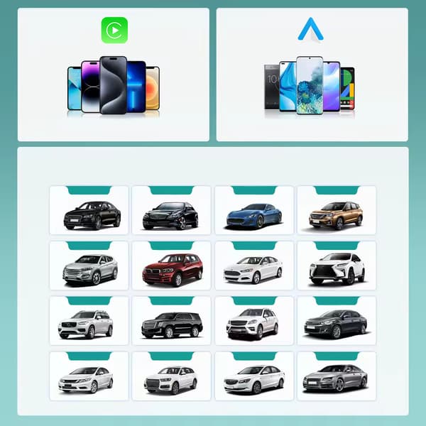 Langaton adapteri Ottocast Mini 2-in-1 CarPlay / Android Auto CA505-T