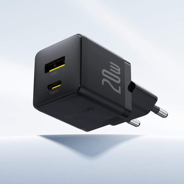 Palm 20W USB-C USB-A Vægoplader - Sort