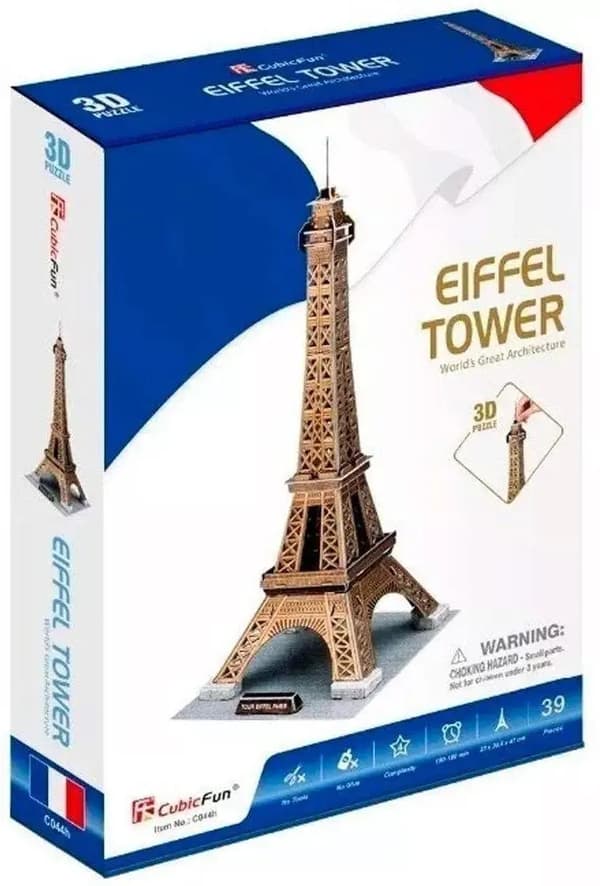 Cubic Fun 3D-PUSSEL Eiffeltornet 01033 EIFFELTORNET 39 bitar C044h