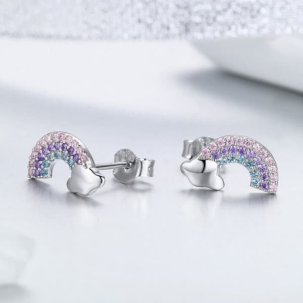Pendientes de plata Pendientes arcoíris Plata S925