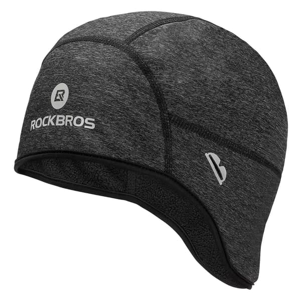 Vintercykelhjälmkeps med glasögonhål - grå