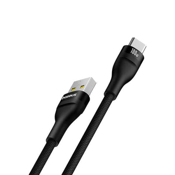 Flash 2 USB-A - USB-C 100W 1m hållbar kabel - svart