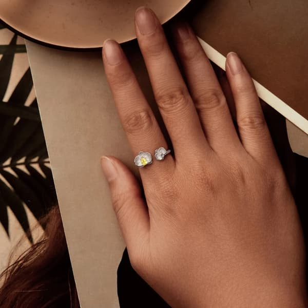 Silverring Justerbar Ring Orkidé Silver 925 Trusky