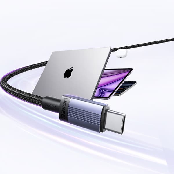USB-C PD 240W 1m kabel - Sort