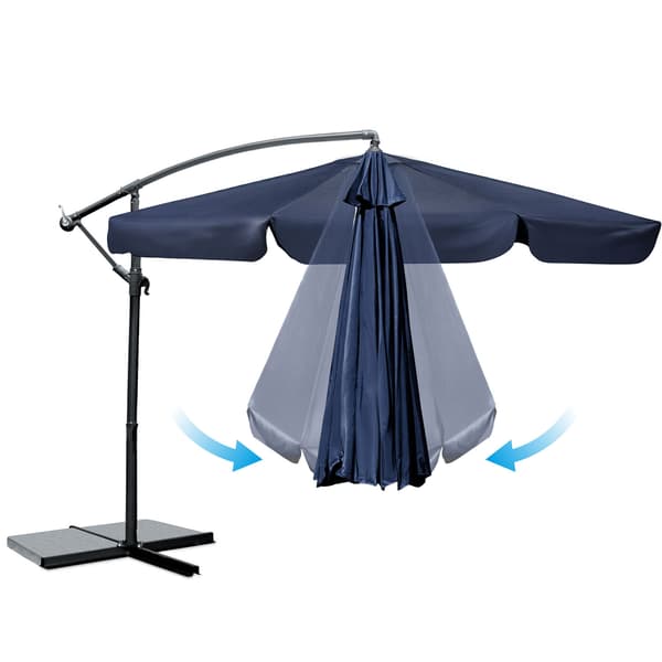 Hopfällbart trädgårdsparasoll, 8 segment, 350 cm, med lock, Plonos PL-881